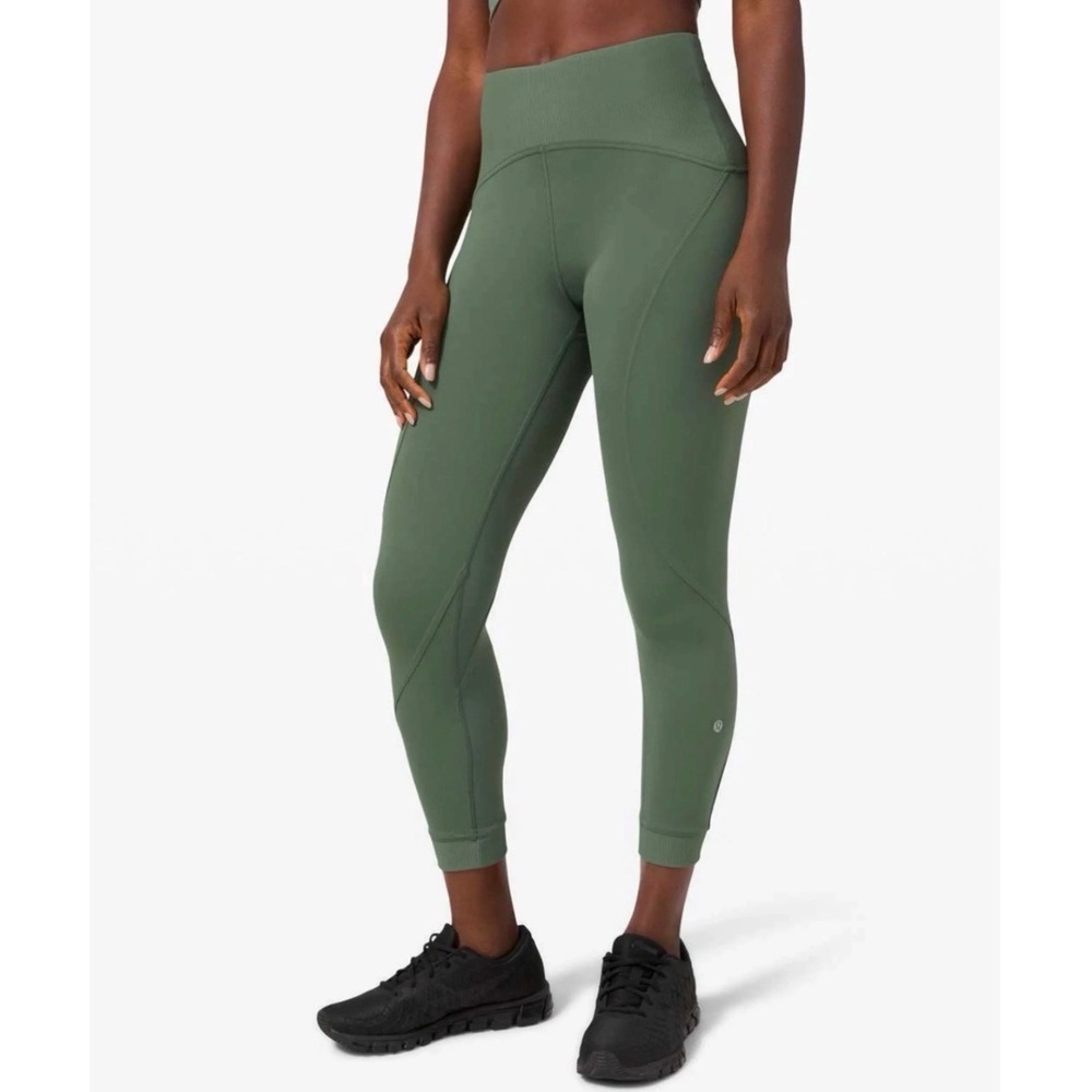 Lululemon Train Free High Rise Crop 23" Green Leggings Size‎ 6
